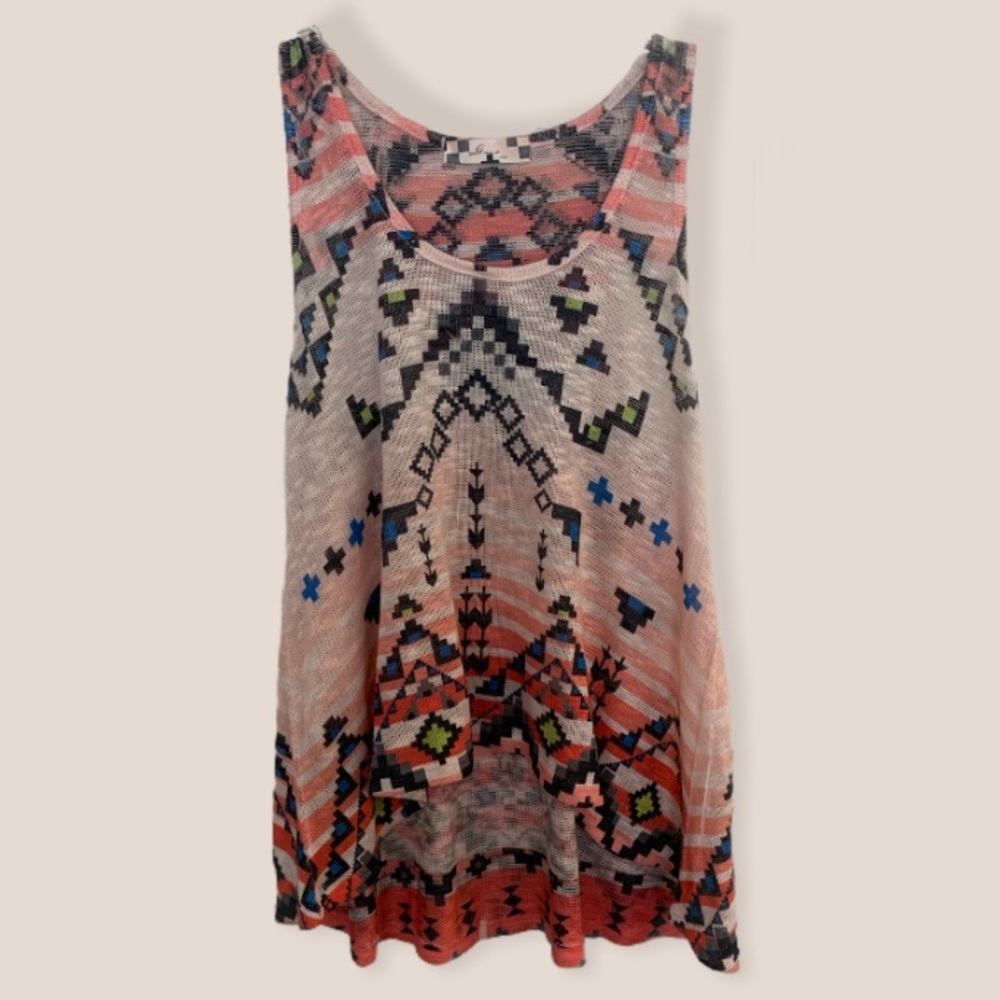Gaze USA || Aztec Print Knit Tank| Size M